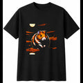 Airbrush Syrian Hamster in Moonlight Cute Mens T-Shirt Black 100% Cotton Kawaii