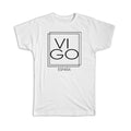 Gift T-Shirt : VIGO Spain Square Modern Minimalist Font