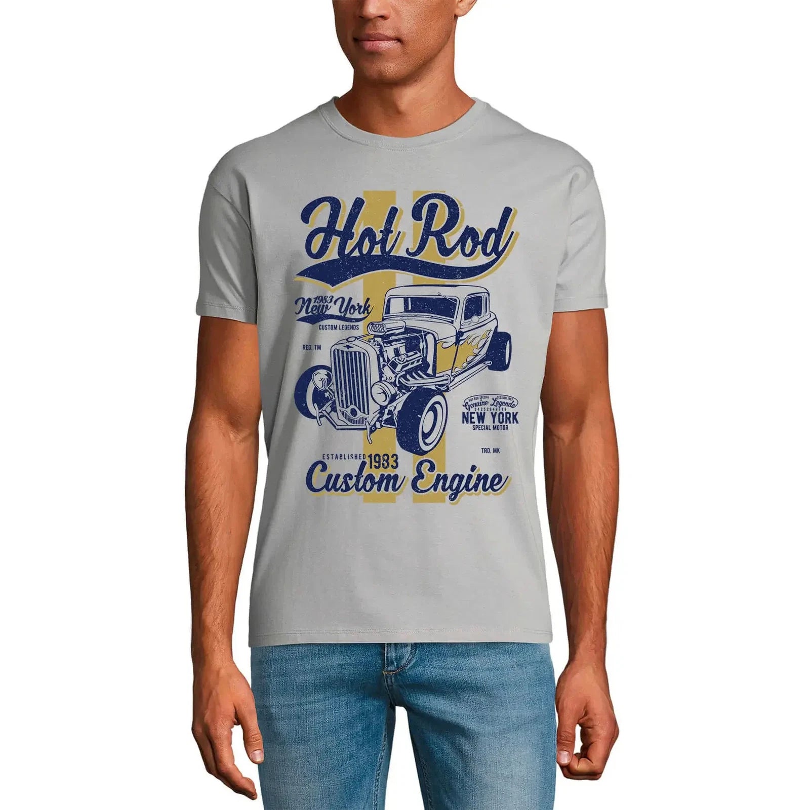 Men's Graphic T-Shirt Hot Rod New York Since 1983 - Custom Engine 41st Birthday