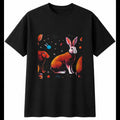 Flemish Giant Rabbit Under the Stars Cute Mens T-Shirt Black 100% Cotton Kawaii