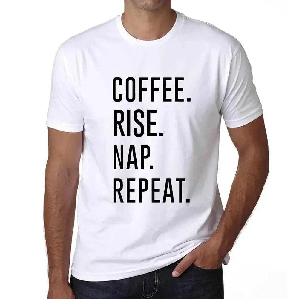 ULTRABASIC men's t-shirt coffee take nap repeat coffee rise nap repeat