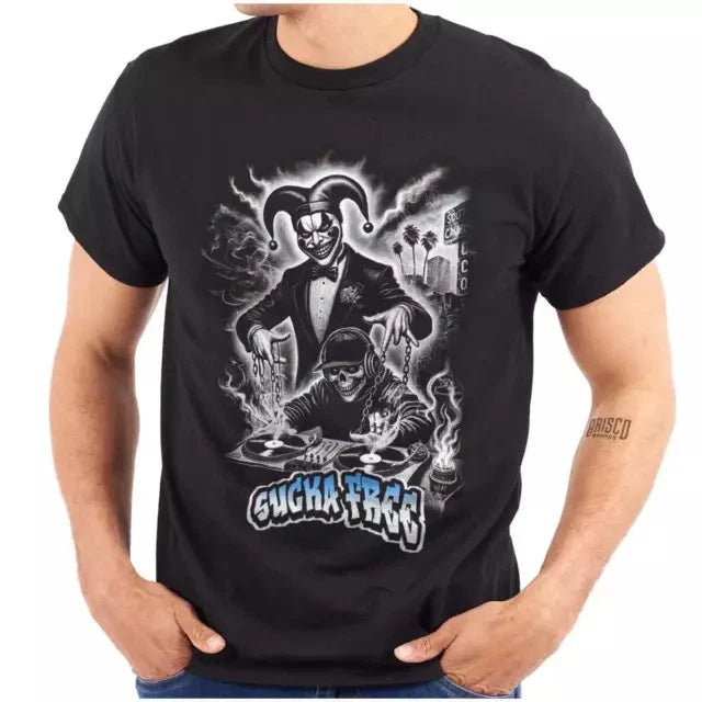 Popular! Urban Sucka Free Skeleton DJ Clown  Cotton Tee S-3XL Australia