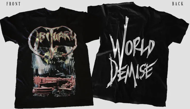 New Dtg/Dtf printed T-shirt - OBITUARY- World Demise - size- S,M,L,XL,2-3-4-5XL
