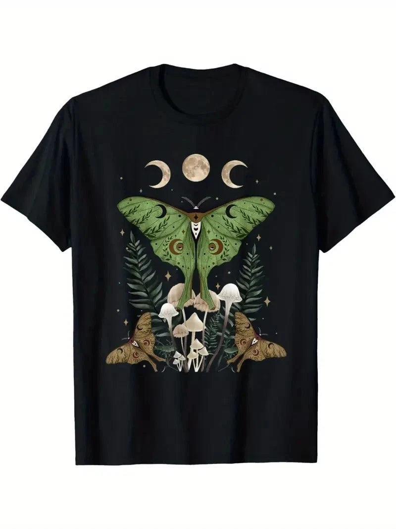 Fairy Grunge Fairycore Aesthetic Goth Luna Moth Mushroom T-ShiRT S-5XL Q8748