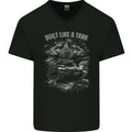 Built Like a Tank Gym Bodybuilding Training Mens V-Neck Cotton T-Shirt