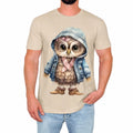 Cute Owl Mens T-Shirt Stylish Cartoon Animal Lover Funny Birthday Gift