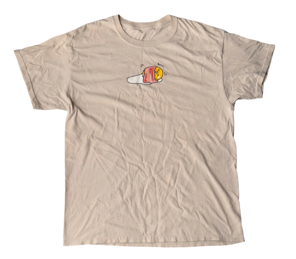 Gudetama The Lazy Egg Shirt Top Size Large L Short Sleeve Cotton *READ*
