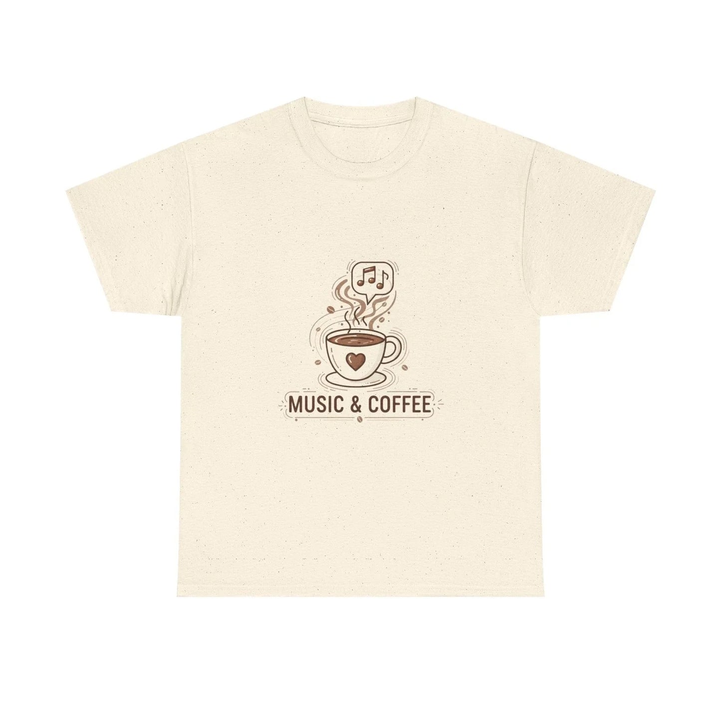 Music & Coffee Illustration T-Shirt | Coffee Cup Skull Design