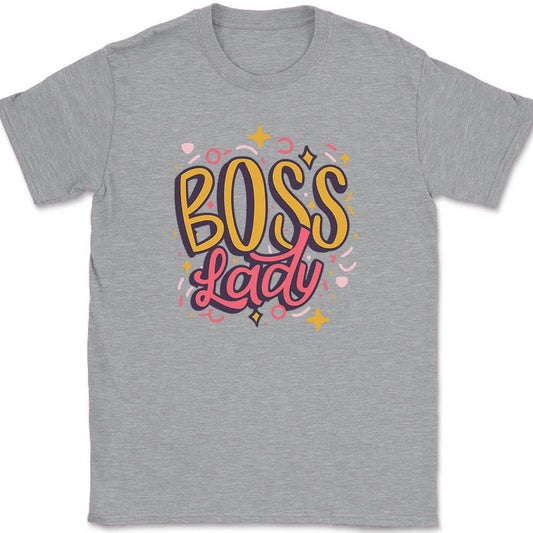 Boss Lady T-Shirt Funny The Office Humor Gift Joke Novelty Text Graphic Tee