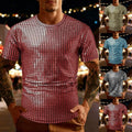 Loose Fit Men's Sequins Checkered Shirt for Hip Hop Modern Dance Performance