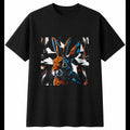 Rabbit Shattered Cute Mens T-Shirt Black 100% Cotton Adorable Graphic Tee