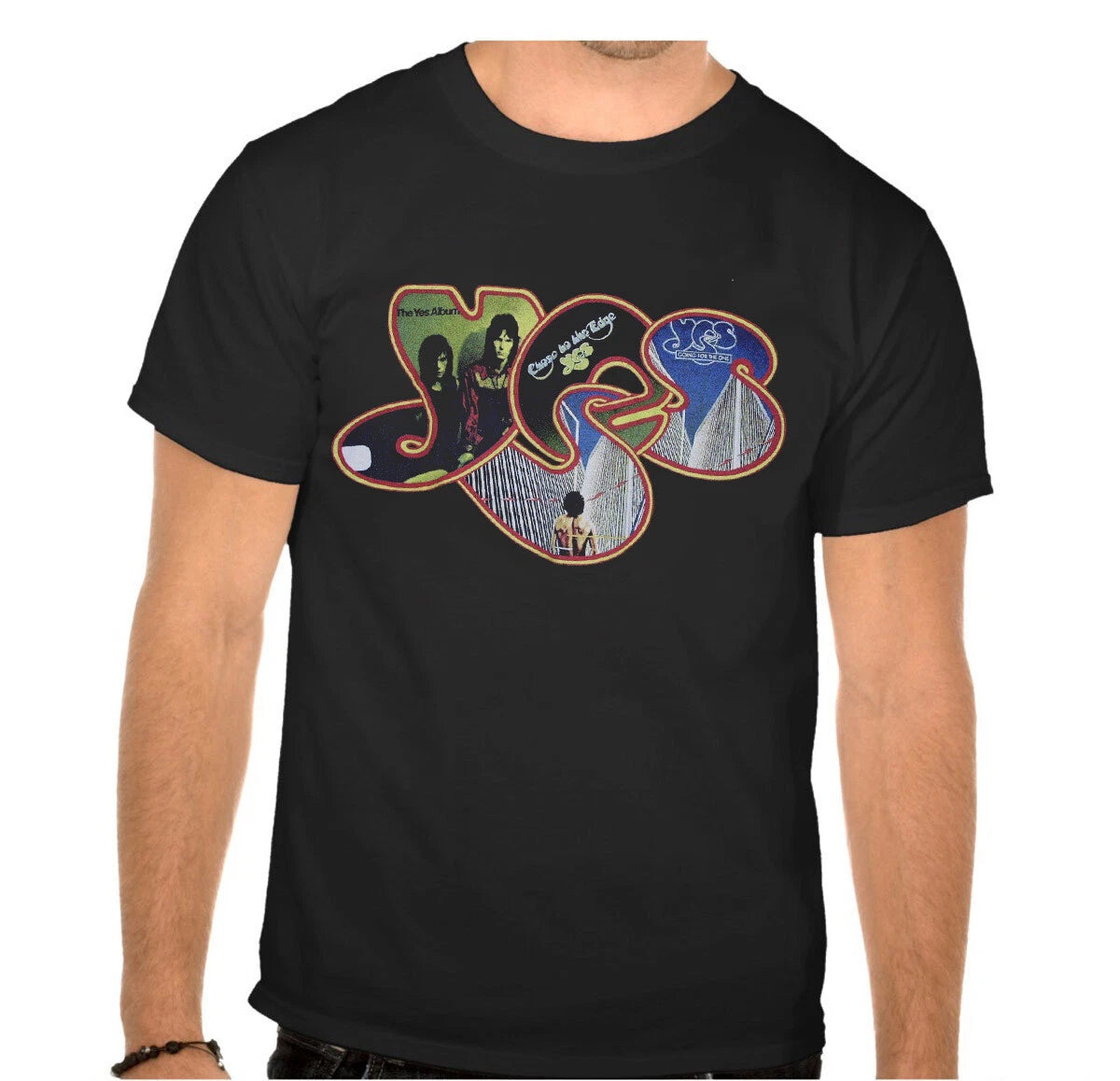YES ART ROCK PROGRESSIVE Rock Band Rock Music Legends Black T-Shirt -894