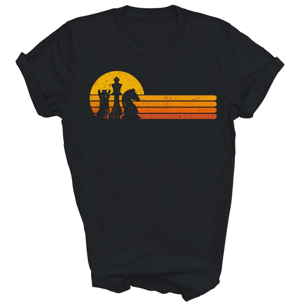 Vintage Chess Player Sunset Pieces Unisex Shirt Gift