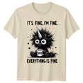 Its Fine Im Fine Unicorn Coffee Animal Mens T-Shirt Womens Tee Graphic Tee