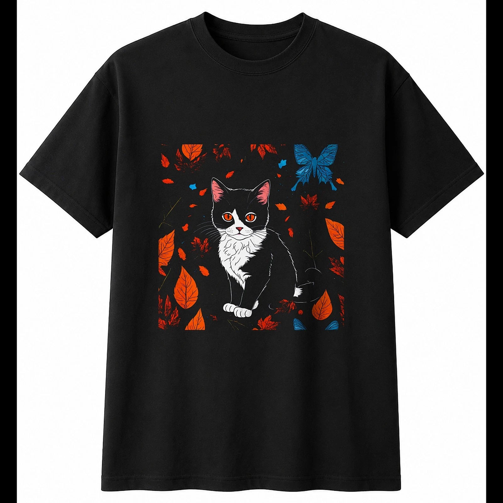 Kitten Shattered Botanical Cat Mens T-Shirt Kawaii Cute Animal Adorable Novelty