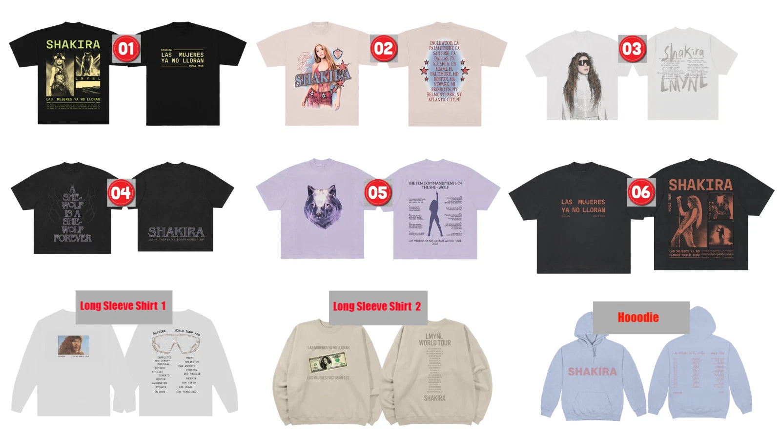 New! Shakira LMYNL World Tour Hips Don't Lie 2026 Merch Tee, T-shirt Reprint