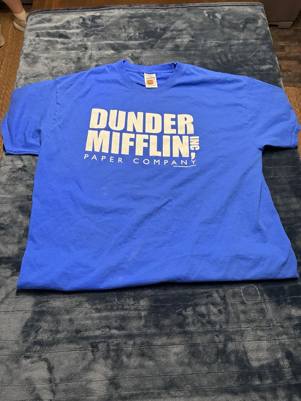 Dunder Mifflin Paper Company The Office Blue Graphic T-Shirt Cotton Size XL