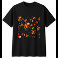 Neon Syrian Hamster with Feathers Cute Mens T-Shirt Black 100% Cotton Kawaii