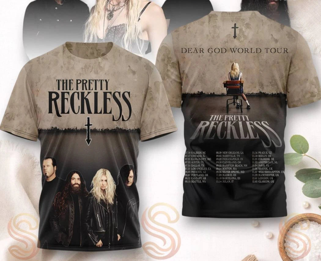 3d SHIrt POLYESTER The Pretty Reckless Dear God World Tour VDF050