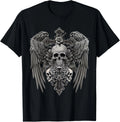 Funny Y2K Grunge Aesthetic Wings Alt Goth Skull Cross Gothic unisex T-Shirt