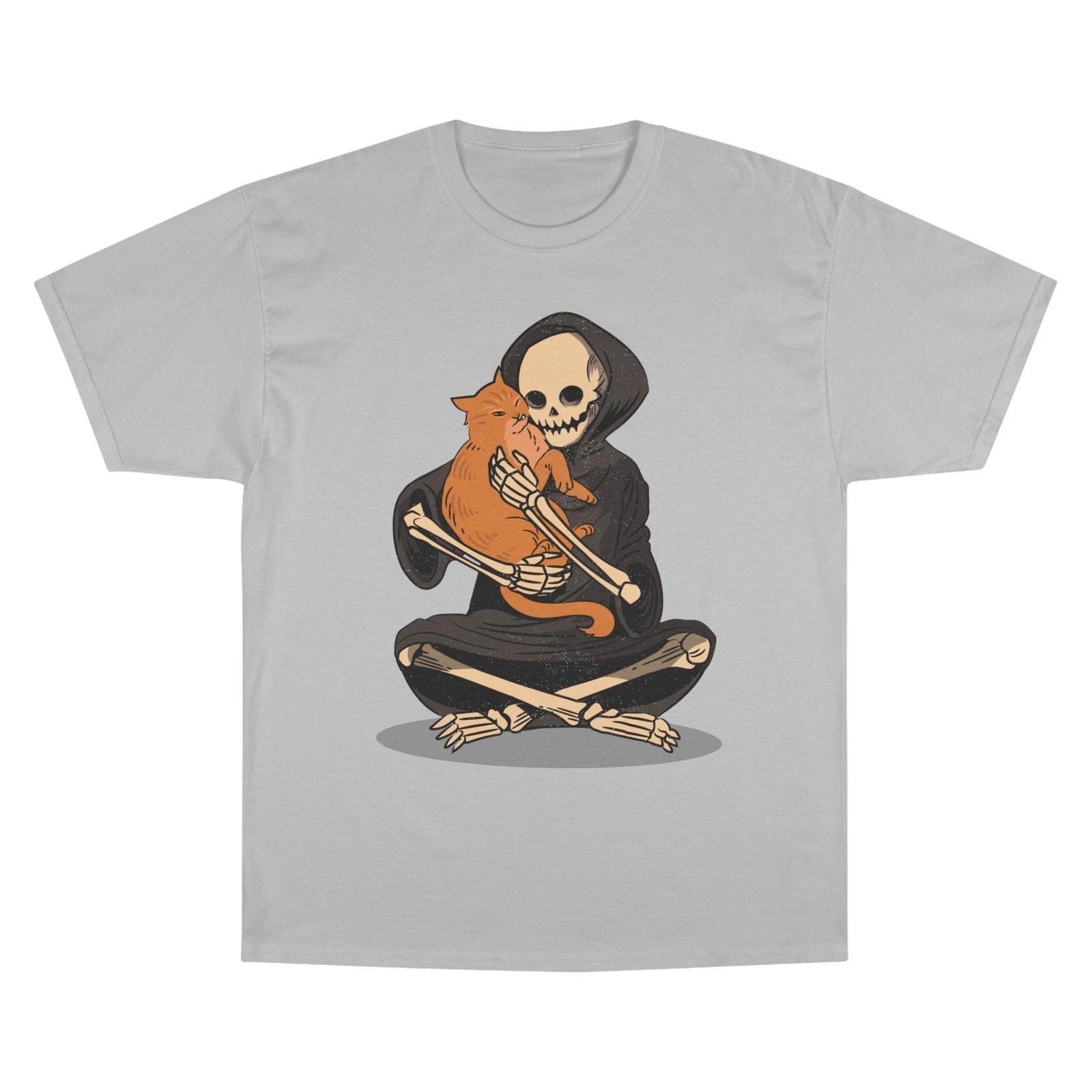 Grim Skeleton Champion T-Shirt Streetwear Urban Trippy Vibes
