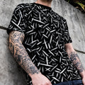 Abstract Urban Strokes Tee, Black And White Patterned Unisex T-Shirt