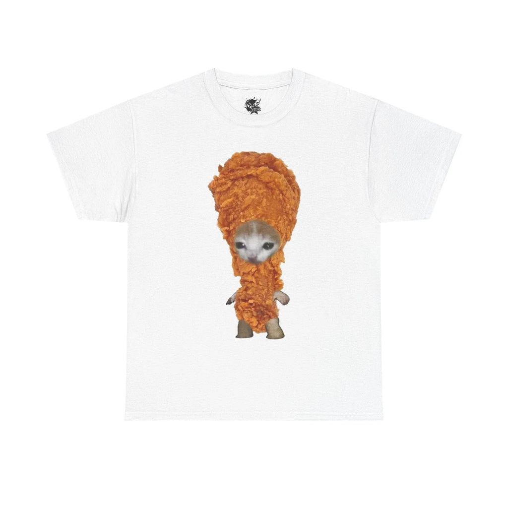 Cute Kitty Drumstick Meme Heavy Cotton Tee