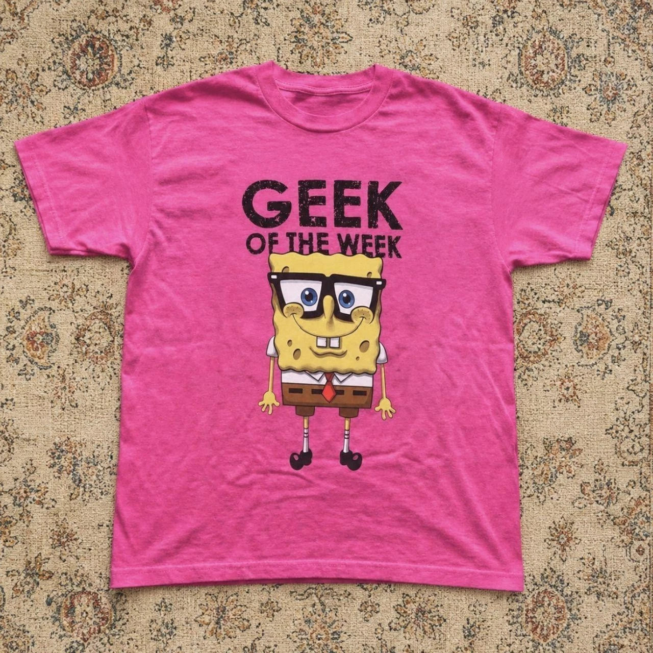Pink SpongeBob Geek Of The Week graphic tee