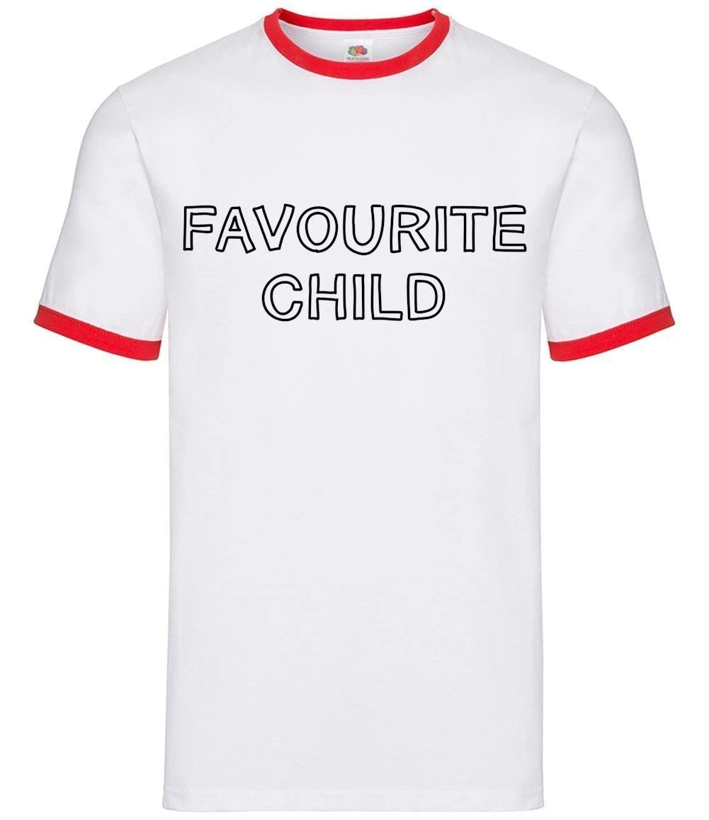 Favourite Child - Mens Ringer - Daddy Fathers Day Cute Gift Favorite