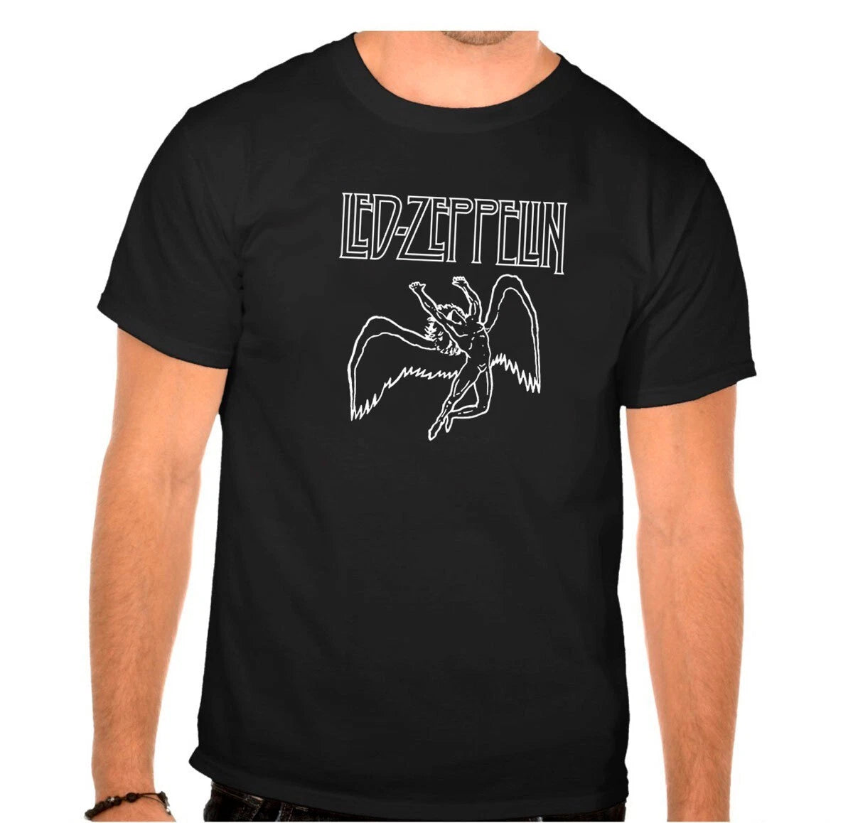 LED - ZEPPELIN Rock Band Rock Music legends BLACK T-Shirt - 884