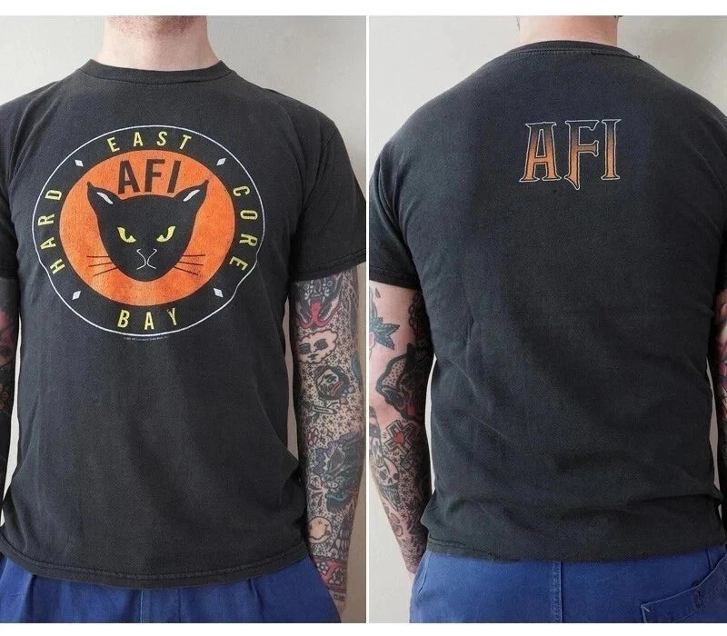 AFI East Bay Hardcore Reprint 90s black 2 side T-shirt Men Women S-5XL
