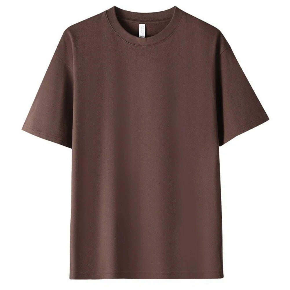 Loose Fit Men's Short Sleeve Tee Top Polyester Spandex for Spring Summer