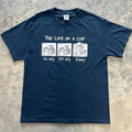 Vintage Funny “Life Of A Cop” Donut Shirt Navy Blue Size Large 90’s Boxy