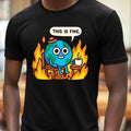 Men's Earth on Fire Meme Motif Cotton T-Shirt Size XS to 5XL