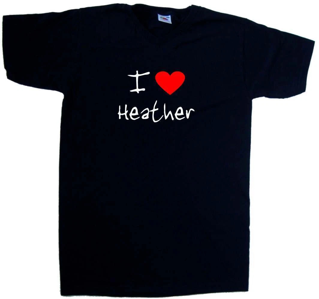 I Love Heart Heather V-Neck T-Shirt