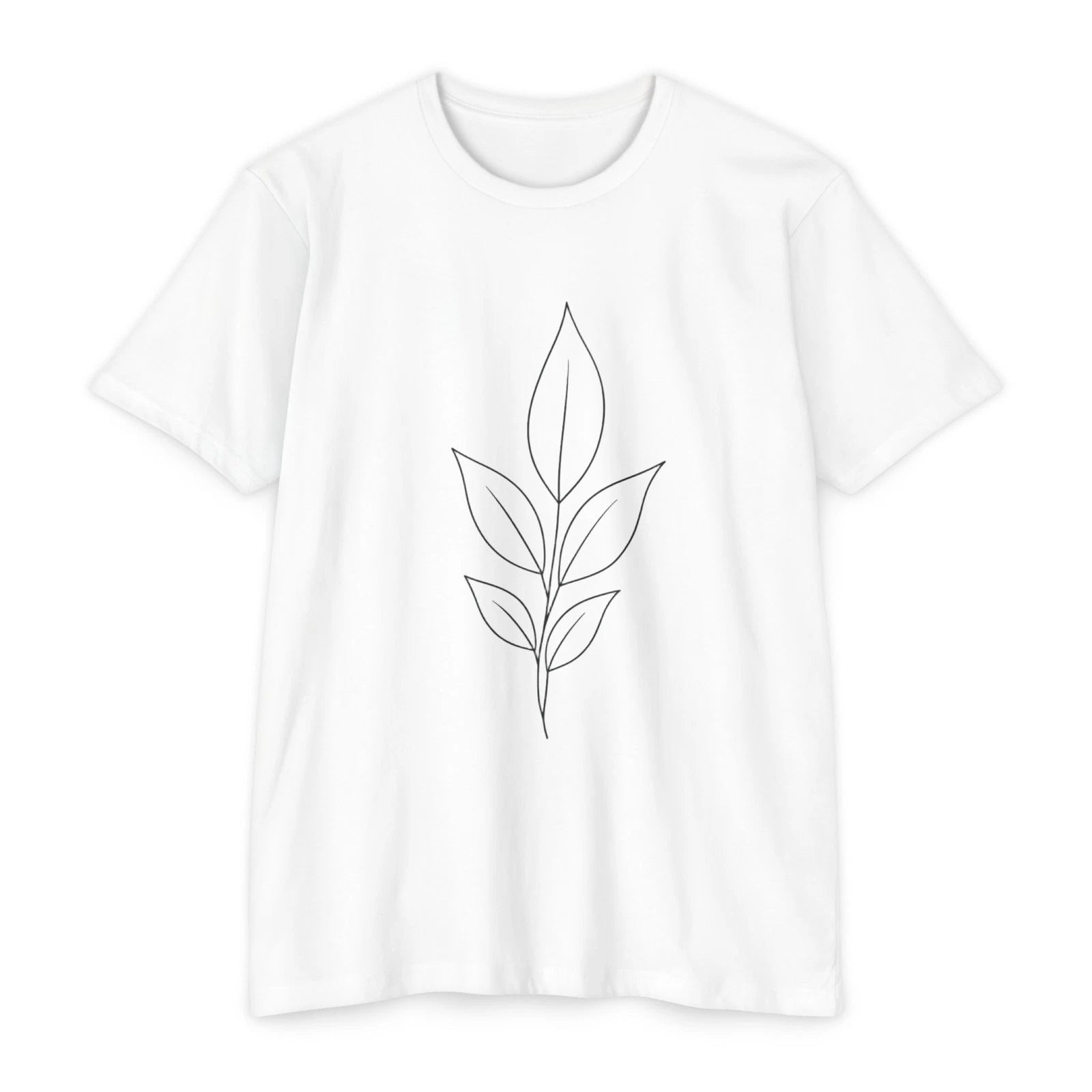 Minimalist Leaf Tee Unisex Plant Lover Aesthetic CVC Made in USA
