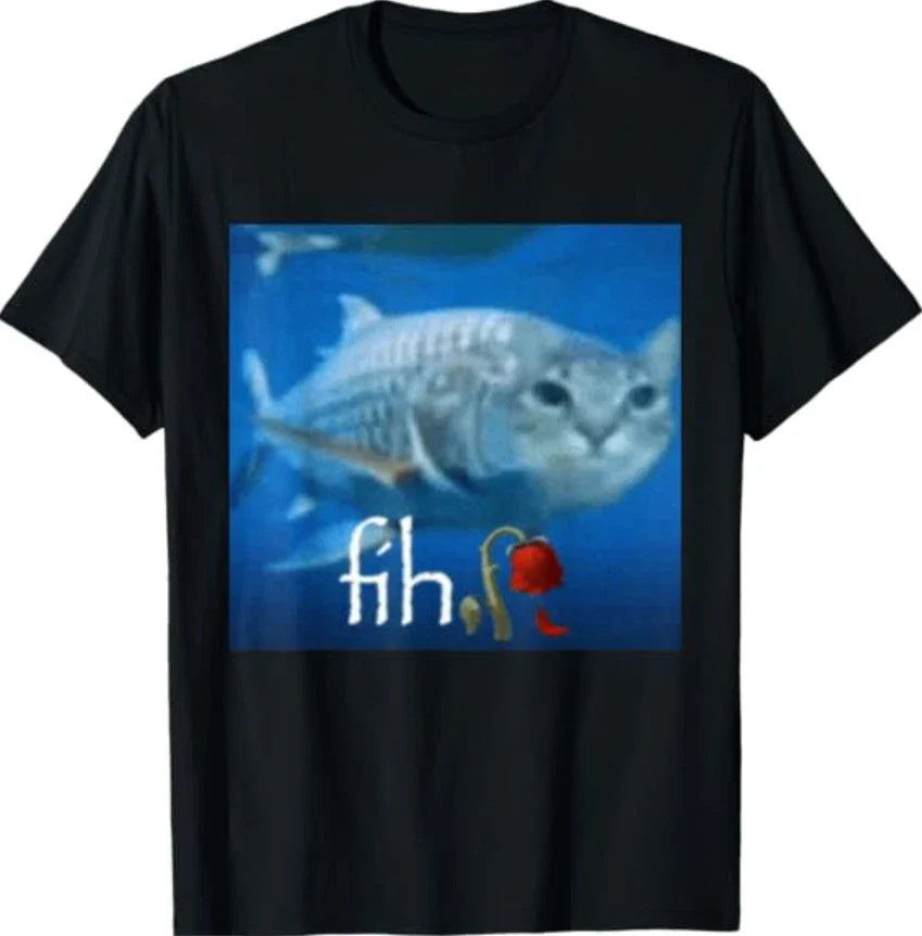 Fih Meme Funny Cat Fish - Ai Fish Cat Meme Trend Fih T-Shirt