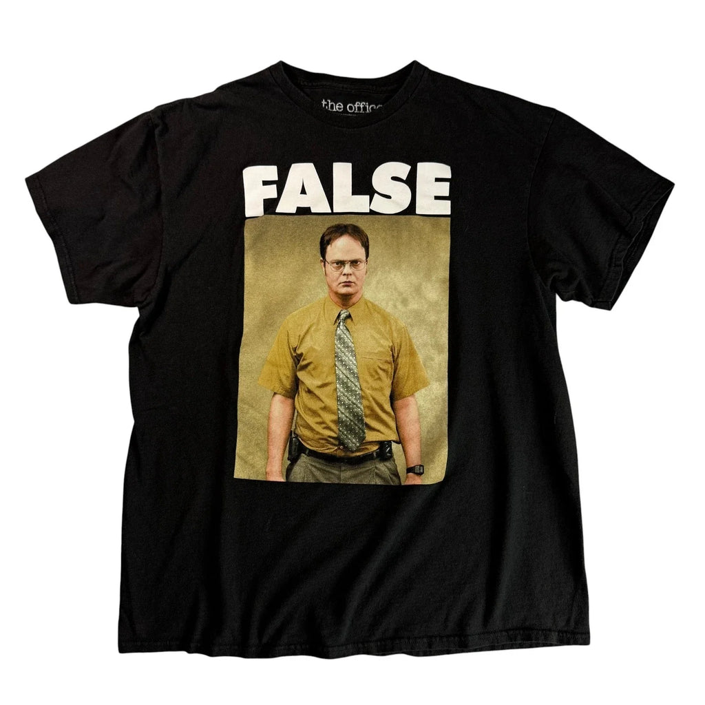 The Office T-Shirt Men's Size Large Black FALSE Dwight Schrute Graphic Print Tee