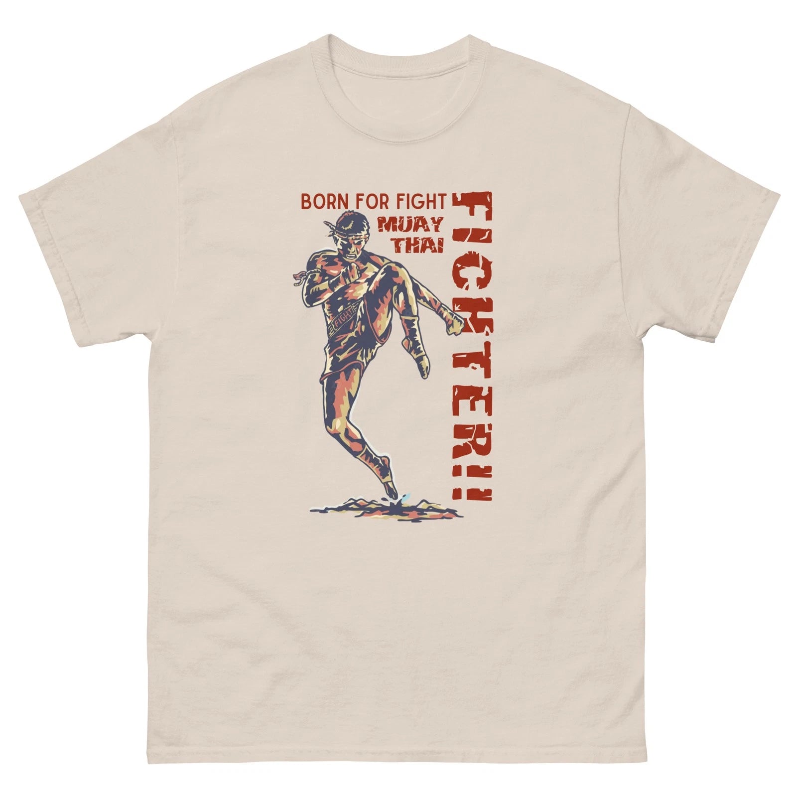 Muay Thai Fighter T Shirt Born for Fight Unisex Martial Arts Graphic Tee