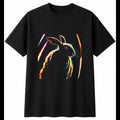 Dark Fantasy Rabbit Sunbeams Cute Mens T-Shirt Black 100% Cotton Tee Kawaii
