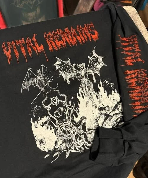 VITAL REMAINS LS T-SHIRT Blasphemy Beherit Sarcofago Mayhem Deicide