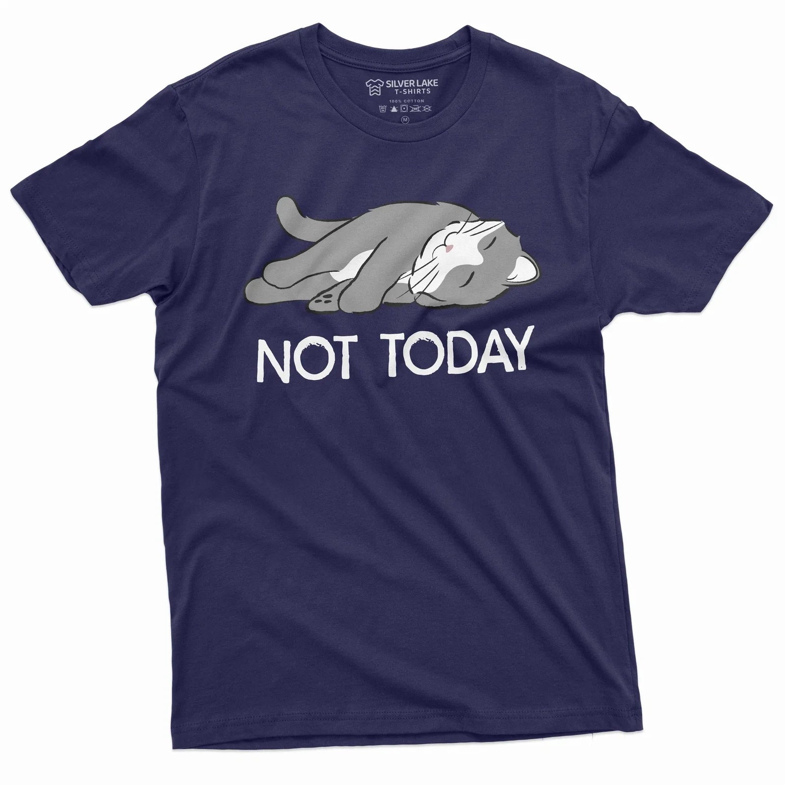 Funny Lazy Cat Not today T-shirt Humorous shirt Cat Lover Gift Lazy Person Tee