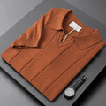 Summer Fashion Loose Knit T Shirt for Men Short Sleeve and Lapel Style