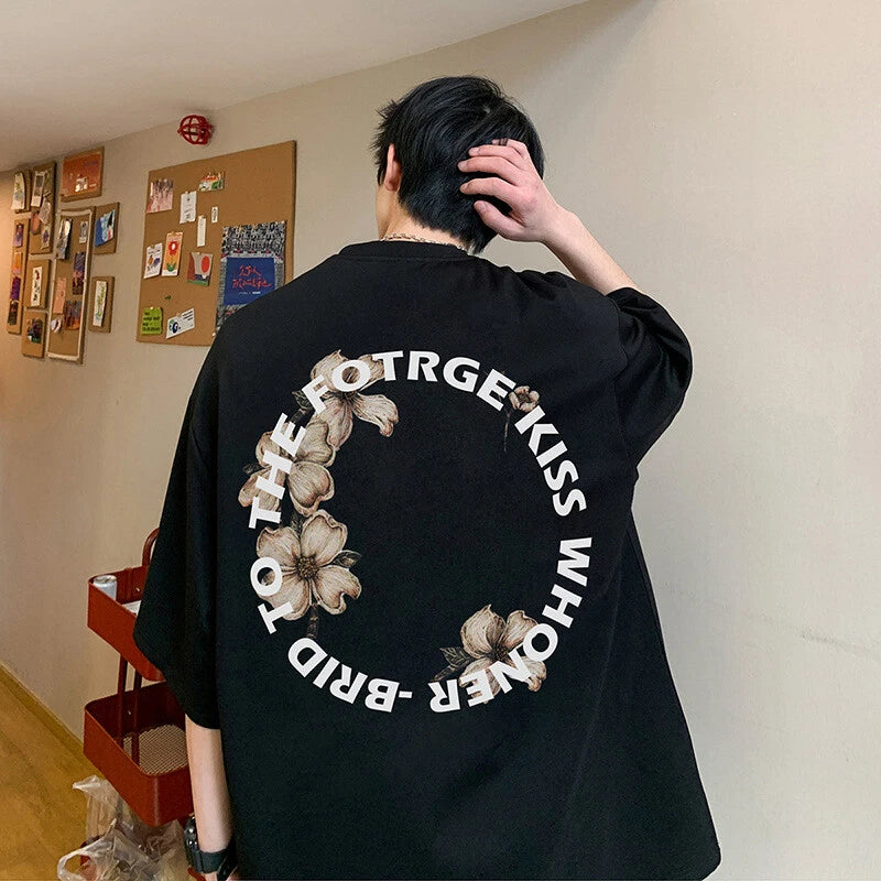 [Free Shipping] Men's Short-Sleeved T-Shirt Oversized Casual Street