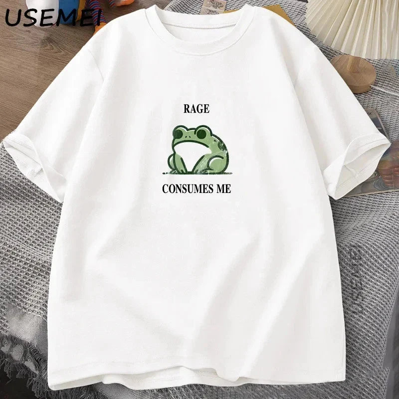 Funny Frog Graphic T-Shirt Rage Consumes Me Meme Unisex Tee