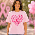 Breast Cancer Awareness Pink Ribbon Heart T Shirt For Women