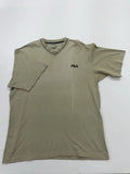 Fila Men's Size L Olive Green V-Neck Cotton T-Shirt with Logo VGUC