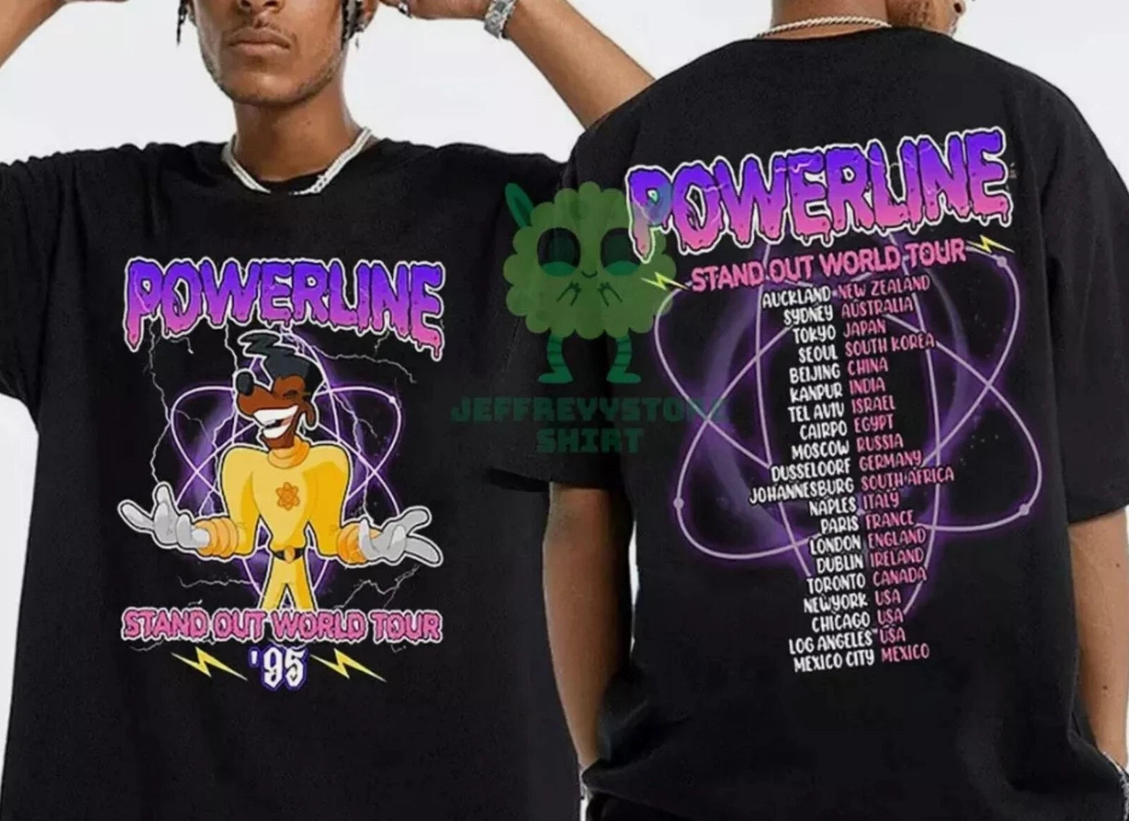 Vintage Powerline Stand Out World Tour Shirt, Powerline Goofy Movie Shirt Double