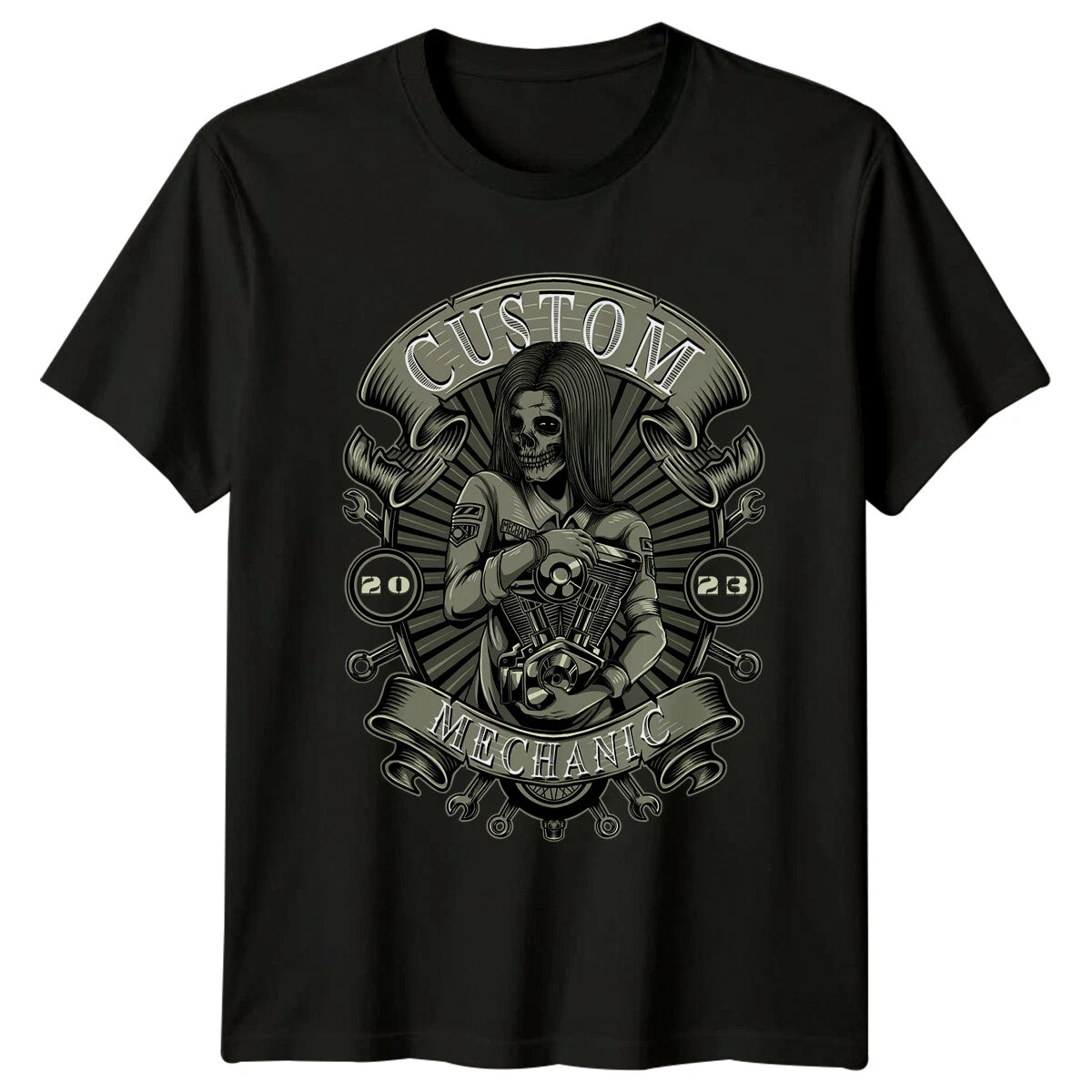 Custom Mechanic Occupations Mens T-Shirt Womens Graphic Tee Unisex Top