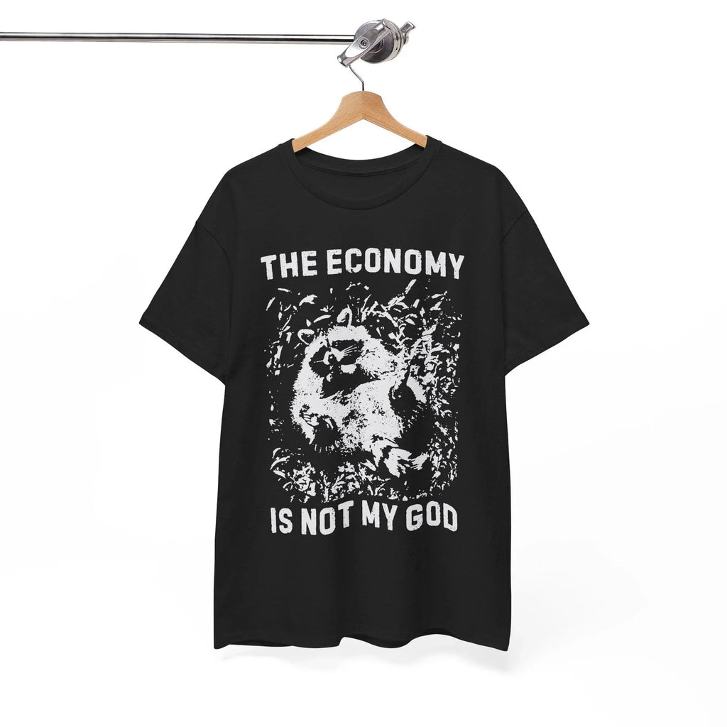 Anarchist Raccoon Economy is not my God Tee, Leftist Trash Punk Unisex Tee